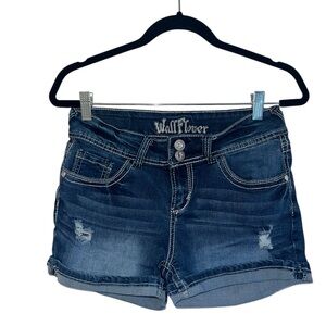 Wallflower Women's Dark Blue Jean Shorts
